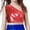 Red, variant on WOYY Toddler Girls Shiny Sequins One Shoulder Sleeveless Crop Top for Dance Stage Performance
