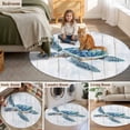 thumbnail image 5 of Blue Coastal Turtle Round Area Rug 7 FT, Non Slip Living Room Area Carpet, Sea Nautical Beach Ocean Vintage Washable Soft Circular Rug Non-Shedding Floor Carpet for Bedside Office Play Room Classroom, 5 of 9