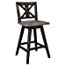 thumbnail image 2 of Homelegance Amsonia Decor Swivel Bar Counter Height Chair Stool, Black (2 Pack), 2 of 10