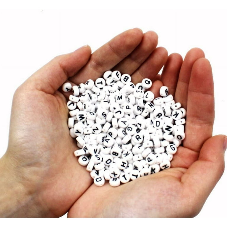 Bxwoum 100PCS Letter Beads White Round Acrylic Alphabet Beads Letter T  Beads for Jewelry Making Bracelets Necklaces Key Chains DIY 4X7mm 1Flat  Round-T-100PCS