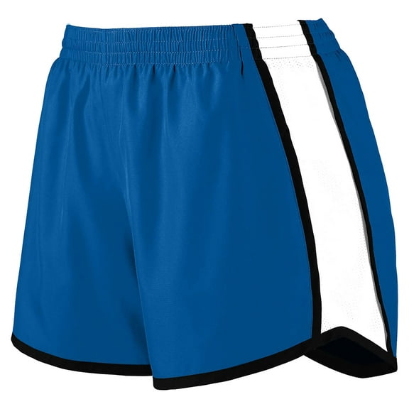 Augusta Ladies' Junior Fit Pulse Team Short , 1265 , ROYAL/ WHT/ BLK , Medium
