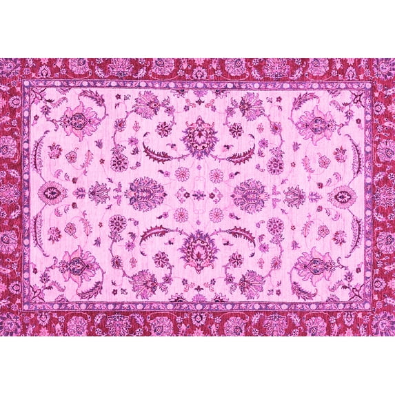 Ahgly Company Indoor Rectangle Oriental Pink Traditional Area Rugs, 4' x 6'