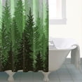 thumbnail image 4 of Spring Shower Curtain Forest Green Shower Curtain Plant Shower Curtains Grey Mountain Nature Tree Shower Curtains for Bathroom Water Repellent Woodland Shower Curtain, 72 x 72 inch, 4 of 4