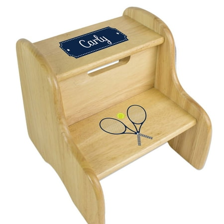 Tennis Natural Wood Two Step Stool