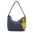 thumbnail image 1 of Solid Color Handbag Women's Large Capacity Soft Waxy Nylon Cloth Bag Simple Underarm Bag Hand Bag Shoulder Mummy Bag, 1 of 6