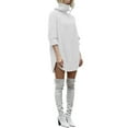 thumbnail image 3 of CAIXIA Holiday Sweater Women Casual Longline Solid Color Pullover Sweater Soft Comfortable Turtleneck Knit Top For Everyday Wear And Versatile Outfits Graphic Sweatshirts For Women, 3 of 6