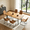 Walnut+Brown(B), variant on 63.2"-78.9" Extendable Dining Table Set for 4-8 People,7 Piece Large Kitchen Table Set with 6 Chairs for Farmhouse, Dining Room,Living Room