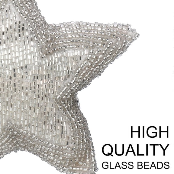 Sugar & Spice Bead Embroidered Plush HangingColor: SilverSize: 6"x6"Set of 2