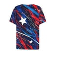 thumbnail image 5 of American Flag Tops Womens Button V Neck Short Sleeve Shirts Independence Day Patriotic Tee Shirt Fashion USA Flag Star Stripes T-Shirts Memorial Day Tunic Loose Comfy Blouses Summer Outfits, 5 of 5