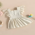 thumbnail image 3 of Enfants Filles Princesse Robe Couleur Unie Mouche Robe Manches, 3 of 8