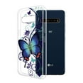 thumbnail image 2 of FINCIBO Soft TPU Clear Case Slim Protective Cover for LG V60 ThinQ 6.8", Crowned Hairstreak Butterfly Curly Lines, 2 of 3