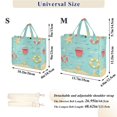thumbnail image 2 of FORMRS Womens Corduroy Tote Bag Crossbody Shoulder Handbag with Pocket, Blue Beach Pattern, 2 of 7