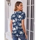 thumbnail image 5 of Blusa Zeagoo para mujer, casual, elegante, color rojo oscuro, talla S, 5 of 6