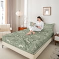 thumbnail image 4 of Homewish Animal Deer Rabbit Owl 3pcs Twin Sheet Sets for Teens Boys Girls,Chic Flower Twin Fitted Sheet,Exotic Style Breathable Flat Sheet,Ultra Soft Home Decor, 4 of 7
