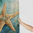 thumbnail image 3 of JRXY Green Star Vintage Starfish Pastel Seafoam Blue Fish Shower Curtain White, 3 of 6