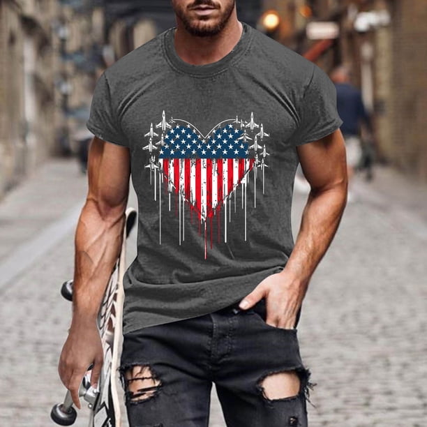 Tops para hombre, blusas y camisas de manga corta con cuello redondo para hombre, jersey informal de moda con estampado para hombre, camiseta de manga corta con cuello redondo, blusa de poliéster para