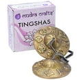 thumbnail image 3 of Meditation Bell - Tingsha Cymbals with Straps - Meditation Chime Tibetan Bell for Healing Yoga Meditation in a Box by Mudra Crafts, 8 Auspicious Signs 2.5 Inches, 3 of 6