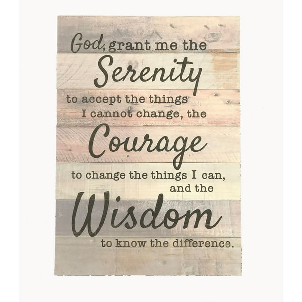 rustic real wood serenity prayer sign hanging farmhouse wall decor 17 x12 wood or pallet wall art walmart com