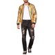 thumbnail image 2 of Chaqueta Varsity Metálica INSPIRE CHIC para Hombre, Cierre de Cremallera, Mangas Largas, Chaqueta Holográfica L Dorada, 2 of 5