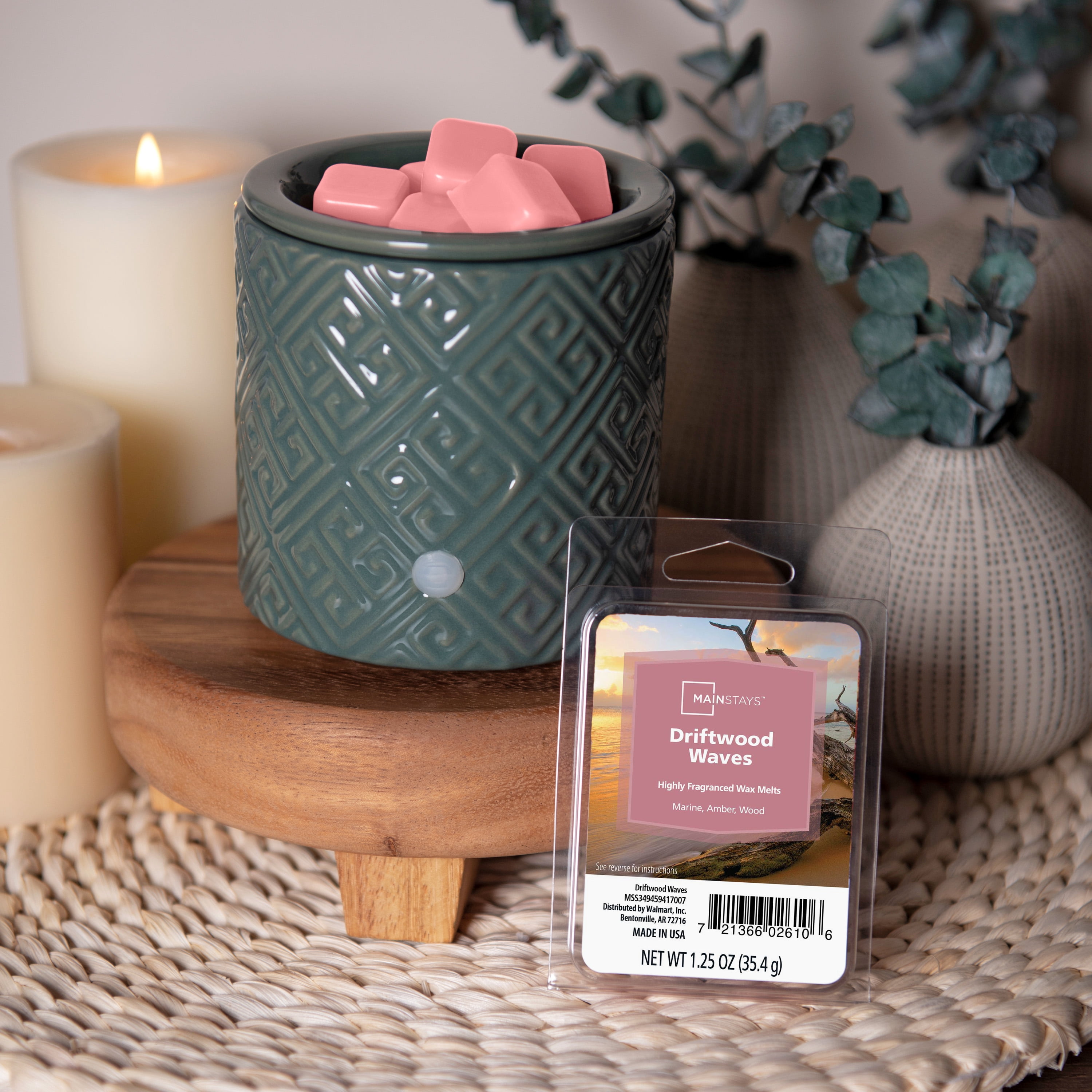 (6 pack) Mainstays 6 Cube Wax Melts, Driftwood Waves, 1.25 oz