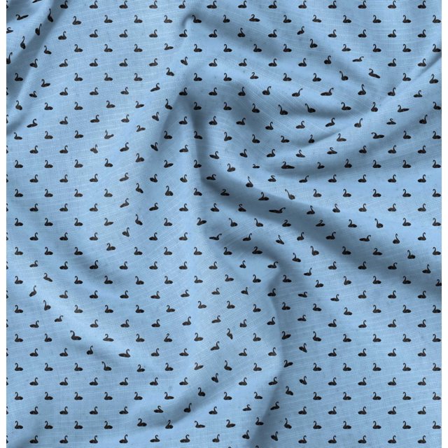 Soimoi Velvet Fabric Swan Bird Decor Fabric Printed Yard 58 Inch Wide