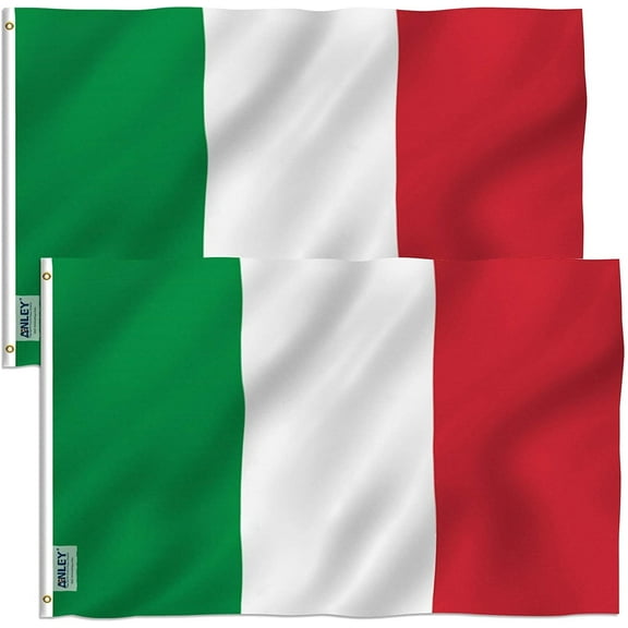 ANLEY Pack of 2 Fly Breeze 3x5 Foot Italy Flag - Italian Flags Polyester with Brass Grommets