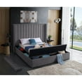 thumbnail image 4 of Meridian Furniture Kiki Solid Wood and Velvet King Bed in Gray, 4 of 9