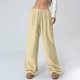 thumbnail image 2 of TaTaai Spring Autumn Solid Color Women Straight Leg Pants Elastic Waist Pocket Design Machine Washable No Fading Versatile Casual Daily Full Length Trousers Gift, 2 of 9