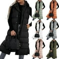 thumbnail image 6 of Douhoow Women Long Down Jackets Sleeveless Zipper Closure Hooded Waistcoat Puffer Vest Coat Winter Warm Outwear, 6 of 6