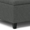 thumbnail image 6 of Harrison 30 inch Wide Transitional Small Square Coffee Table Storage Ottoman in Slate Grey Linen Look Fabric, 6 of 12