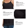 thumbnail image 2 of MANIFIQUE Summer Tank Tops with Built in Bra Cup for Women Loose Fit Pleated Lace Hem Flowy, 2 of 6