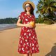 thumbnail image 4 of Disketp Christmas Santa Cartoon Snowman A para Vestido de Manga Corta para Mujeres, Vestidos de Verano para Mujeres, Casual y Holgado para la Playa, 4 of 6