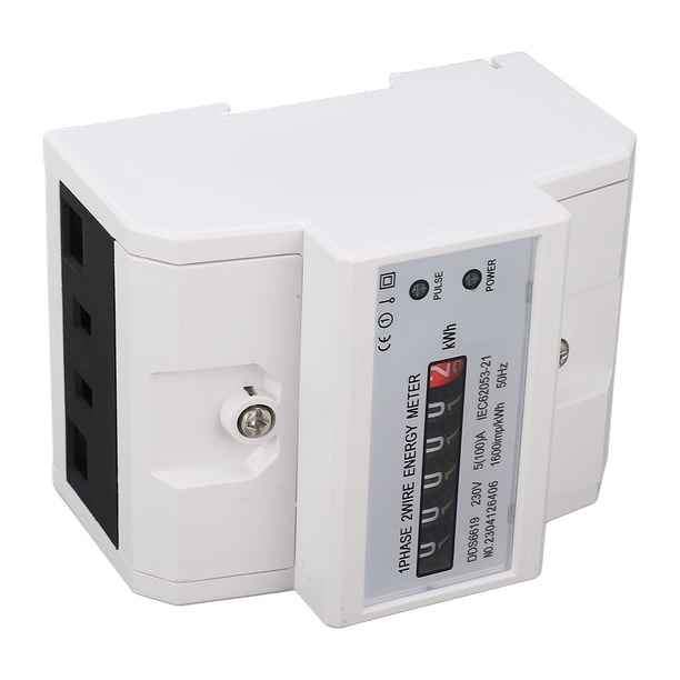 Medidor De Energía Monofásico, PC Multímetro Eléctrico Monofásico Multifuncional Indicador LED Carril DIN De 35 Mm 230 V CA Para Centro Comercial