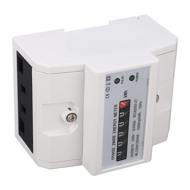 Medidor De Energía Monofásico, PC Multímetro Eléctrico Monofásico Multifuncional Indicador LED Carril DIN De 35 Mm 230 V CA Para Centro Comercial