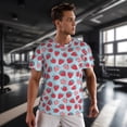 thumbnail image 3 of Wukai Strawberries Print Men's Short-Sleeved Mesh T-Shirt,Quick-Dry Short Sleeve Workout T-Shirt-Medium, 3 of 8