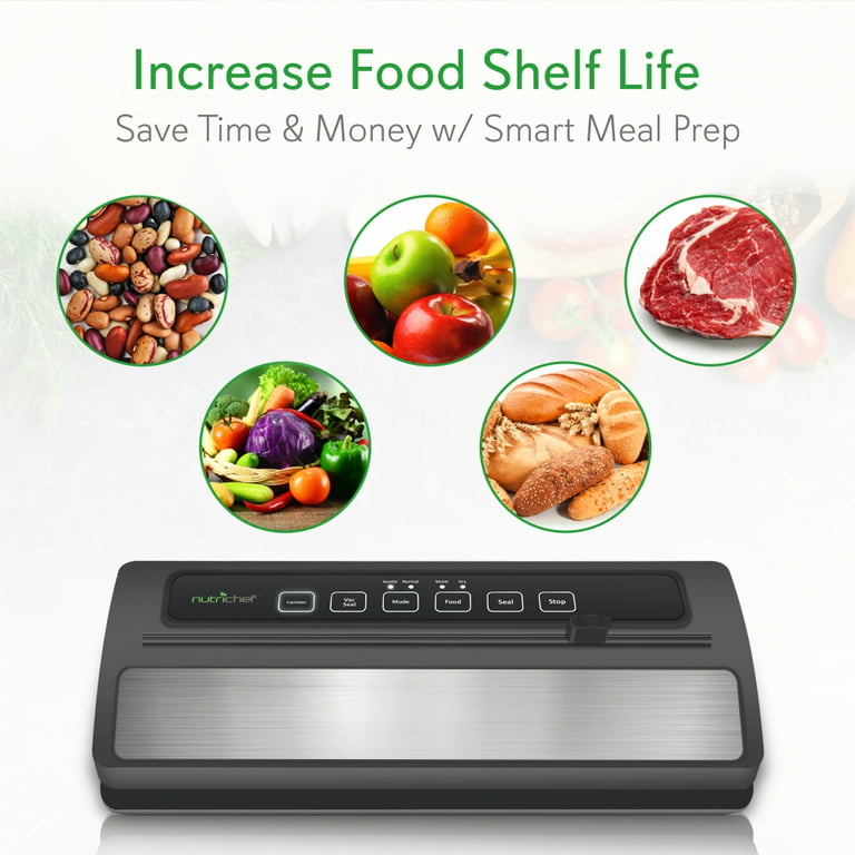 NutriChef PKVS25BK Kitchen Pro Food Electric Vacuum Bag Sealer