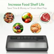 NutriChef PKVS25BK - Automatic Food Vacuum Sealer - Electric Air Sealing Preserver System with Reusable Vacuum Food Bags