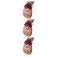 thumbnail image 3 of Advancent Ramillete de muñeca de rosa de satén hecho a mano de larga duración para bodas y graduaciones elástica única N25 rojo vino Type1 NO1, 3 of 6