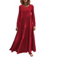 thumbnail image 2 of Vedolay Women'S Casual Dresses Women's Vintage Floral Flared A-Line Swing Casual Party Dresses with Pockets,Red M, 2 of 5