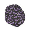thumbnail image 2 of Kdxio Bat Purple Print Shower Cap for Women,Elastic and Reusable,Double Waterproof Layers Bathing Hat, 2 of 9