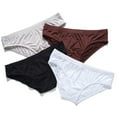 thumbnail image 3 of Ice Silk Briefs Mens Low-rise Underwear Breathable Underpants, 3 of 9