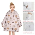 thumbnail image 6 of Pink Boho Bohemia Rainbow Shapes Dots Pattern Blanket Hoodies for Kids 6-13YR Oversize Wearable Blanket Hoodies for Boys Girls Teens, 6 of 7