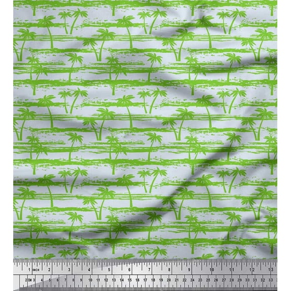 Soimoi Rayon Fabric Palm Tree Print Fabric by The Yard 56 Inch Wide
