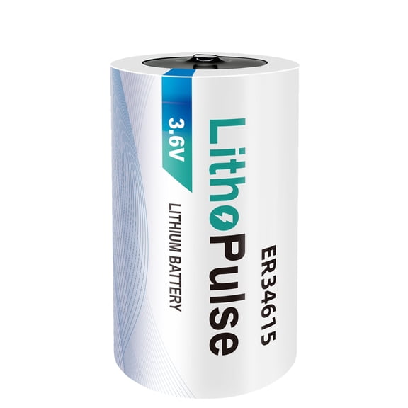 LithoPulse ER34615 D Cell Lithium Batteries 3.6V 19000mAh for Water Electricity Gas Meter PLC Facility Equipment Spare Battery Li-SOCL₂ ER34615 Non-Rechargeable D Size Lithium Battery(1 Pack)