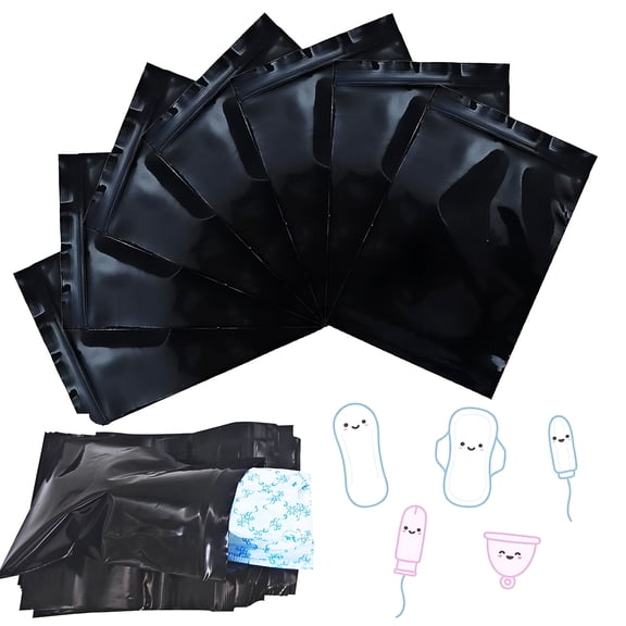 QARUN 100 PCS Sanitary Napkin Disposal Bags, Opaque Feminine Hygiene Bags for Tampons & Pads, 4x6 Inch Small Discrete Disposable Sacks