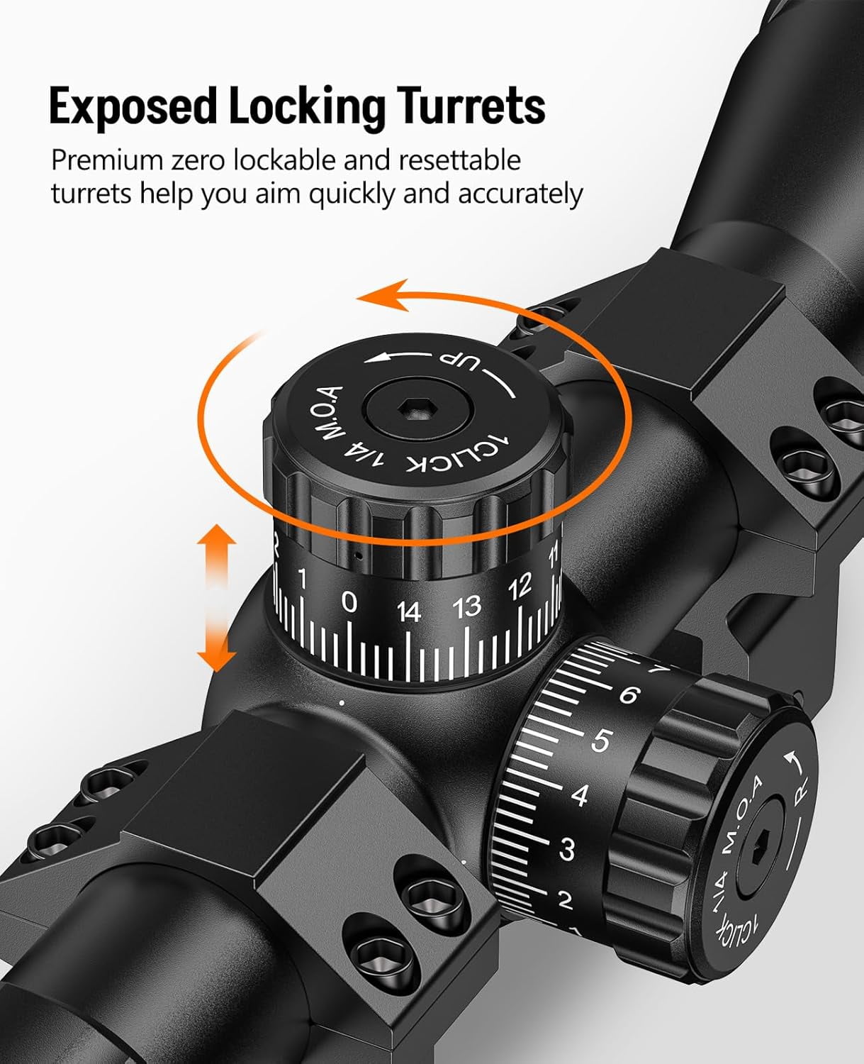 SharpOptics 3-9X32 AO Scope with Locking Turret with 20mm Scope Rings for Hunting,Green