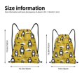 thumbnail image 2 of Xecao Cartoon Bear Yellow Pattern Sports Drawstring Backpack - String Swim Gym Bag with Wet Proof Pocket for Women&Men-Small, 2 of 6