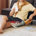 thumbnail image 5 of JUNZAN Colorful Ink Cute Horse Pattern Sleep Pajama Shorts for Men,Men's Pajama Bottoms,Sleepwear,Pj Shorts, 5 of 7