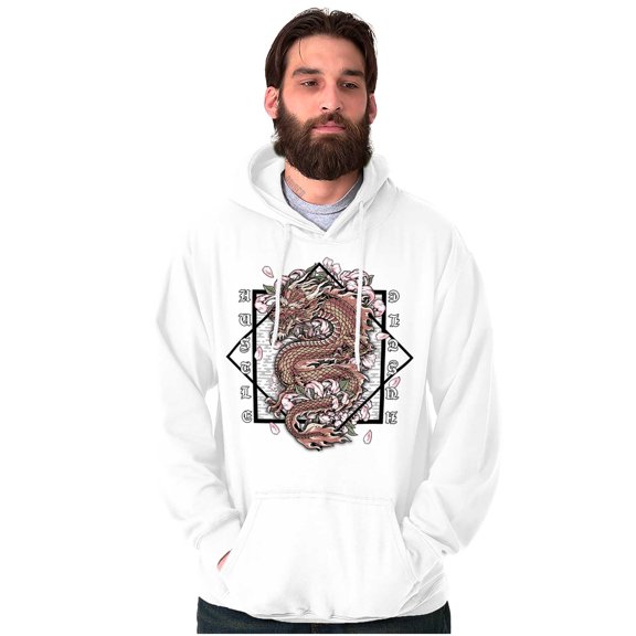 Urban Chinese Dragon Hustle Flowers Hoodie Sweatshirt Women Men Brisco Brands S