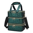 thumbnail image 3 of Bolsa organizadora de esmaltes de uñas, bolsa de maquillaje con asa, suministros portátiles profesionales, versátil, gran capacidad para accesorios de Verde, 3 of 7